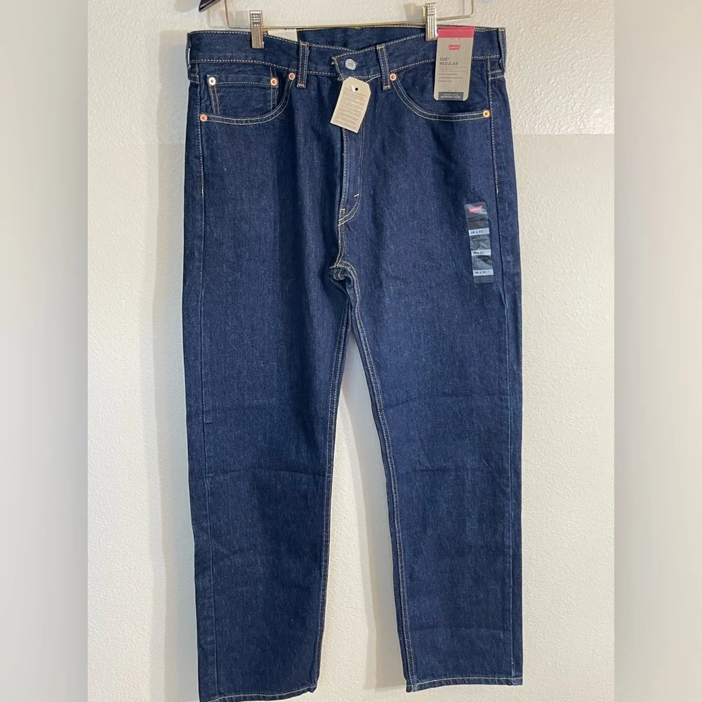 Levi's 505 regular dark wash Blue Relaxed Fit Jeans 36 x 32